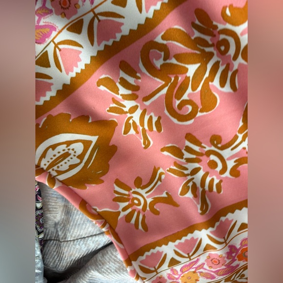 Alex Marie Floral Wide Leg Pants in Pink and Brown - Picture 11 of 11